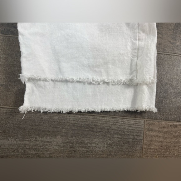 Frank and Eileen White Kinsale Cropped Pants w/ Raw Hem Cotton and Flax … - Picture 14 of 14